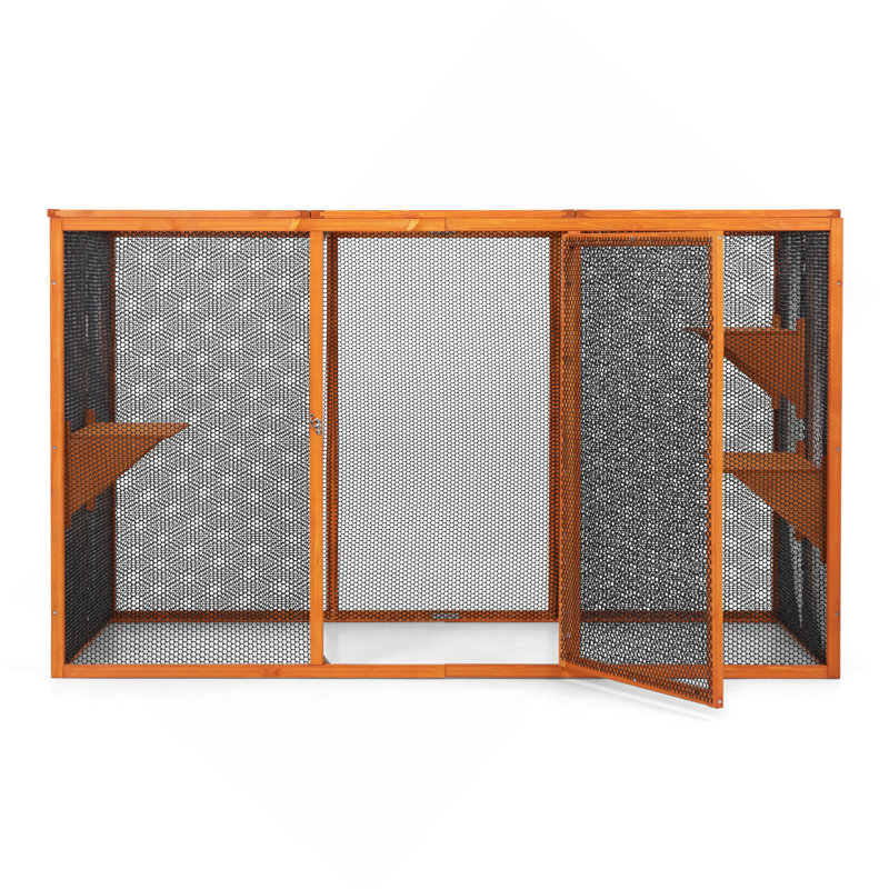 Enceinte pour chat amovible avec toit imperméable et 3 plateformes de saut