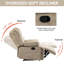 Grand fauteuil inclinable manuel beige en tissu pour le salon