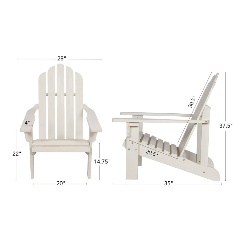 Besnard Outdoor Adirondack Chair, Ivory