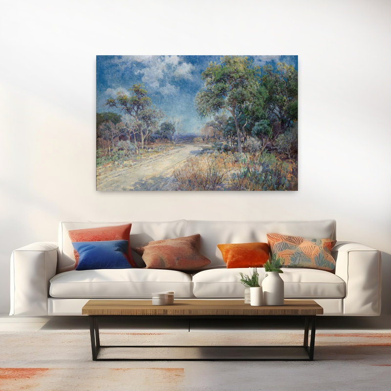 Route vers les collines, paysage contemporain abstrait, art naturel, H 60 po x l 40 po