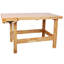 Établi en bois d'hévéa massif avec étau intégré pour atelier et travail du bois