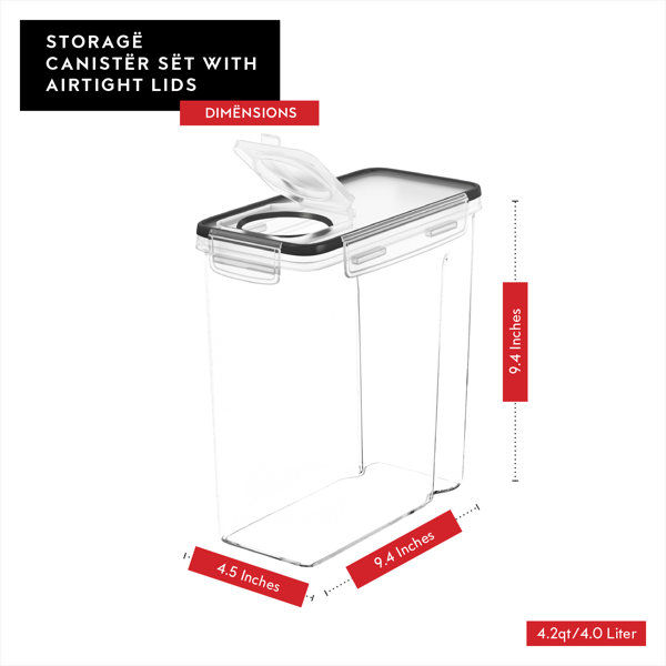 Cereal Storage Container Set, Plastic Airtight Food Storage