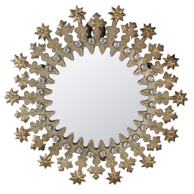 Ademoye Brass Frame Round Wall Mirror