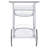 3 Kitchen Cart With Smooth - Sleek Reflective Metallic, Clear Tempered Glass Shelving, Ideal For Dining Room Storage, 19.28 Inches Deep Unit Serving In Modern And Polished Finish, Functional Storage