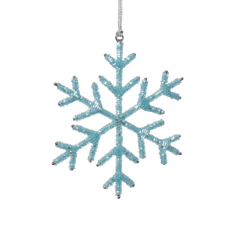 Ensemble de 12 décorations de Noël en forme de flocons de neige suspendus, Bleu, H 6 po x l 6 po x P 0,25 po