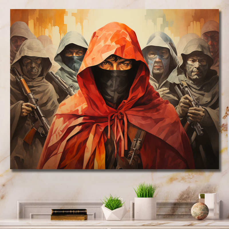 Coral Gray Mexico Art Zapatistas, reproduction d'art sur toile, 16" H x 32" W, Toile tendue