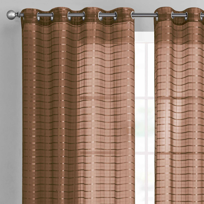 Bolich Sheer Curtain Pair, Brown