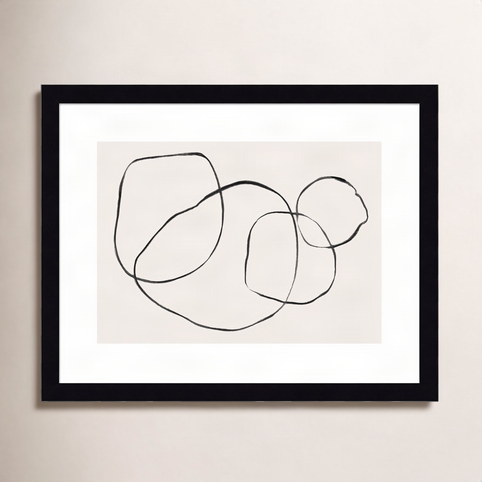 Going in Circles Print by Teju Reval, 31" H x 40" W, Noir Black Framed