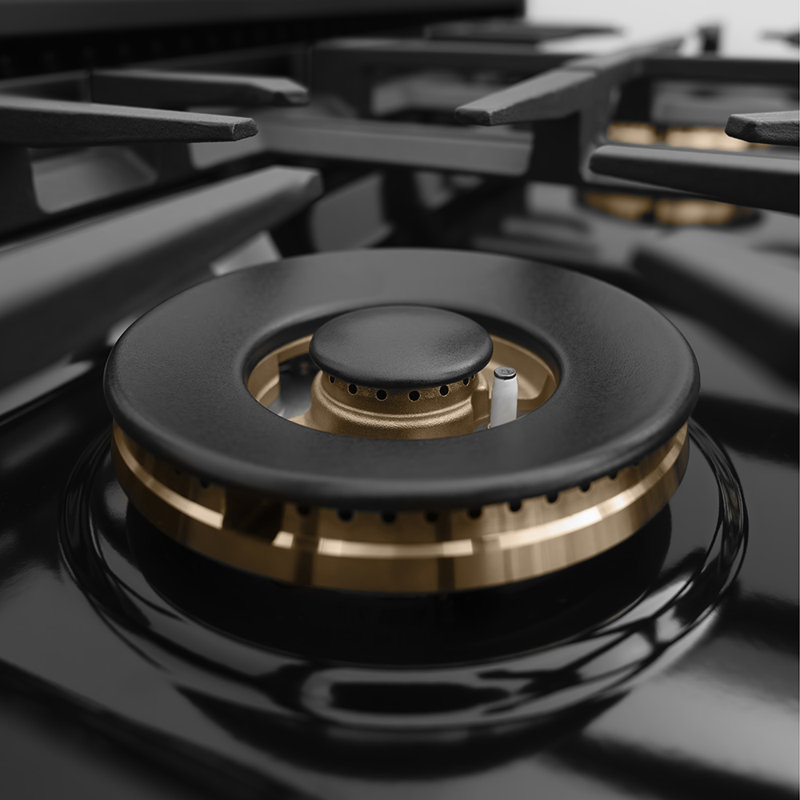 ZLINE Autograph 30 in. Black Steel Classic Rangetop with 4 DuoPro Burners and Bronze Accents, Black Stainless Steel