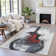 Machine Washable Indoor/Outdoor Xhevrie Gray Rug