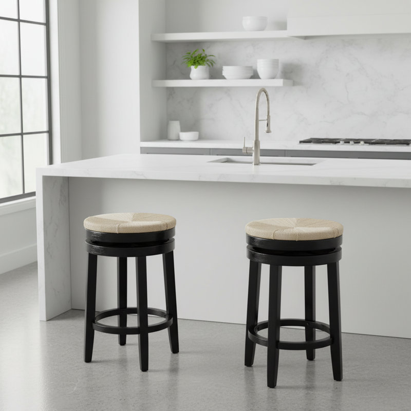 Tabouret de bar pivotant, Noir