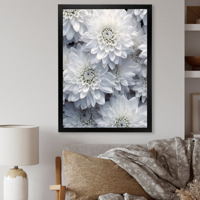 Collage blanc pur - Chrysanthèmes, impressions sur toile