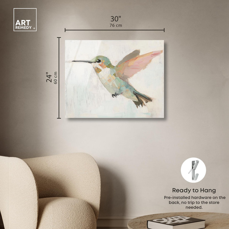 «Airborne Hummingbird Farmhouse Art» par Art Remedy, H 24 po x l 30 po