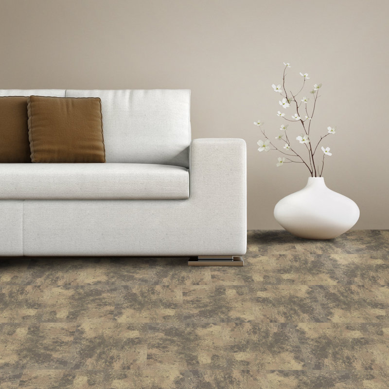 Carreau de vinyle 12 po x 12 po x 2 mm, Stone Travertine, Paquet de 1