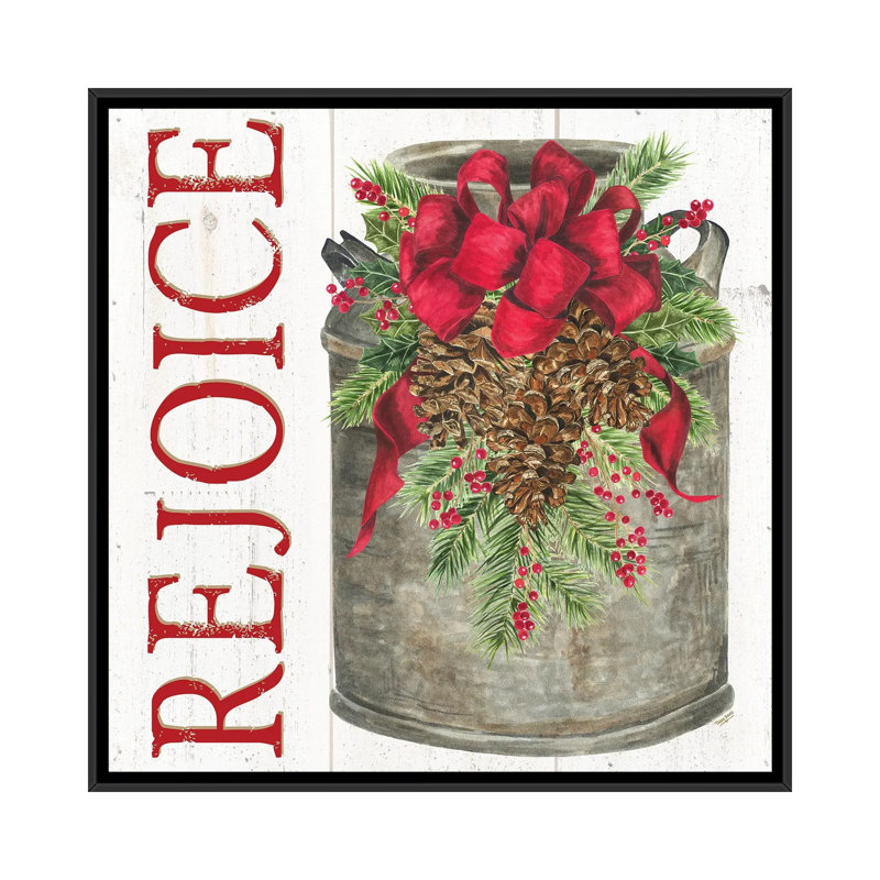 " Home For The Holidays Rejoice " by Tara Reed, Black Framed Canvas, No Matte, 37" H x 37" W x 1.5" D