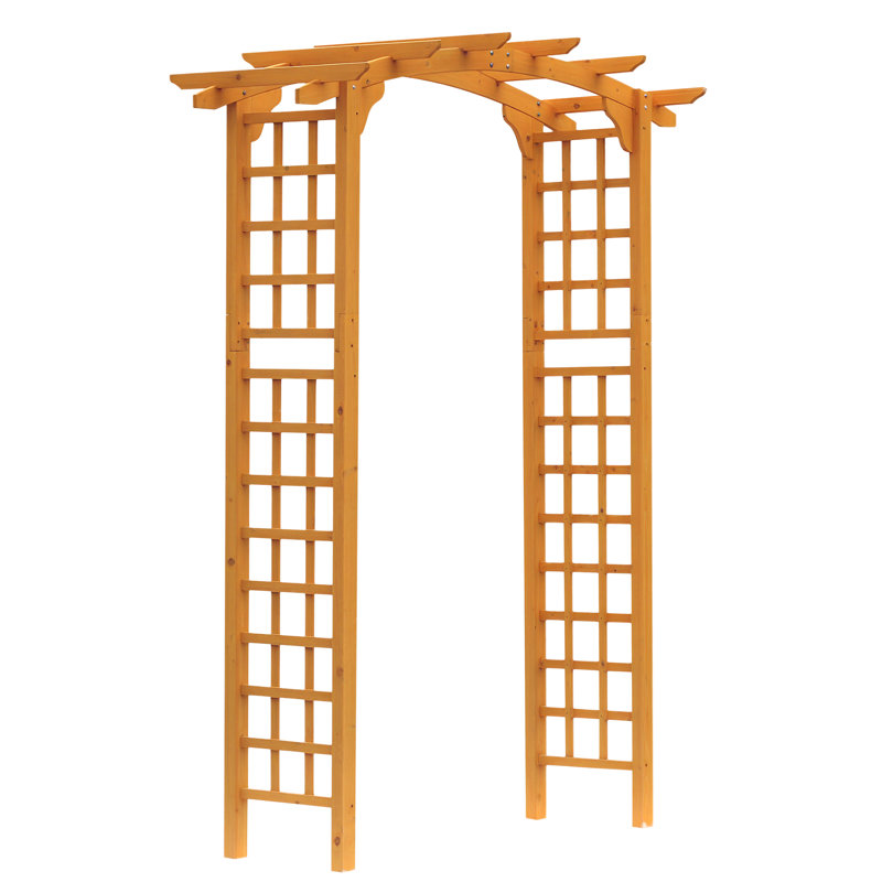 7.5' Solid Wood Garden Arches Arbor Arch, Outdoor Garden Pergola Style Arbor Arch Trellis