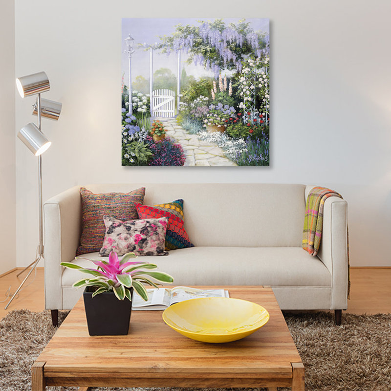 «View on My Garden», reproduction sur toile, H 12 po x l 12 po x P 1,5 po, Toile tendue, Pas de tapis
