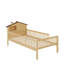 Lit plateforme en bois avec tête de lit en forme de maison, rangement intégré et DEL-1774306825-1774306826