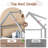 House Bed for Kids, Wooden Montessori Bed with Fence and Roof for Toddlers, Kids Floor Bed Frame-332876709