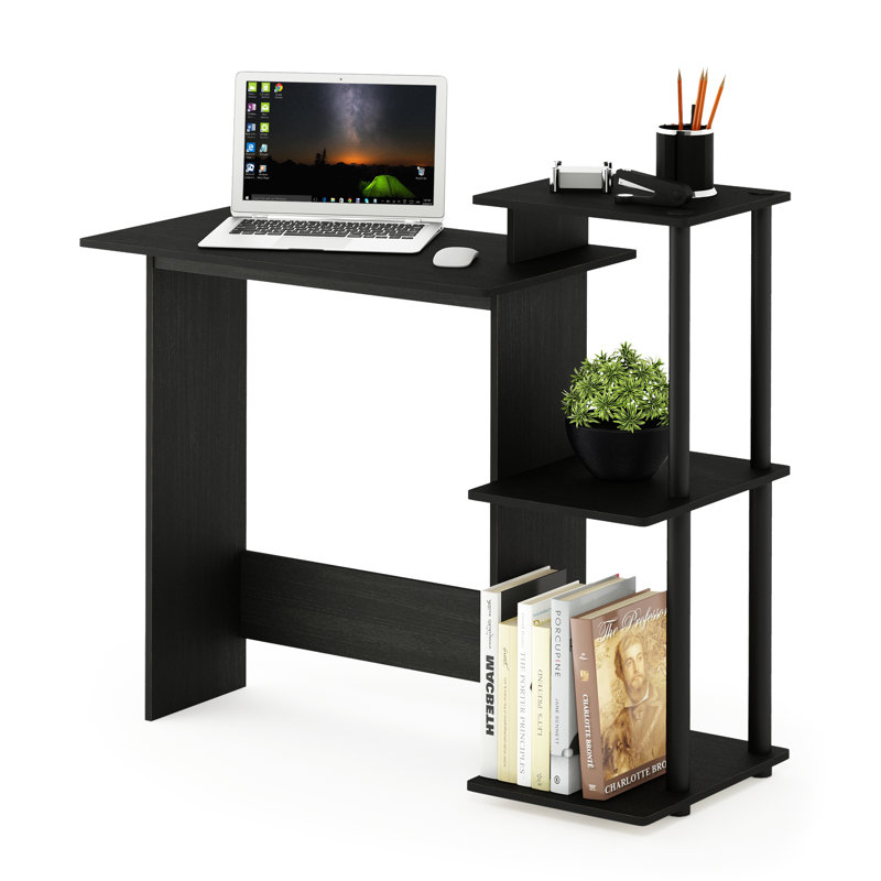 Surrency Rectangular Home Laptop Notebook Computer Desk, Americano/Black