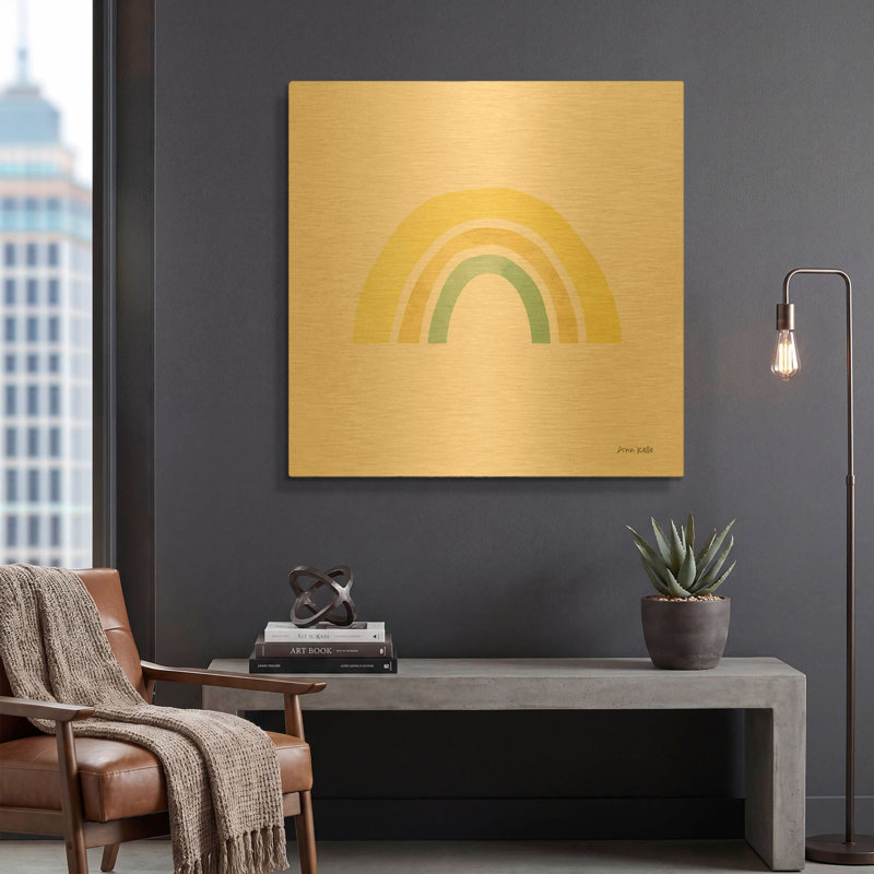 «Pastel Rainbow II» par Ann Kelle, art mural en métal doré, 36 po x 36 po, 36 po x 36 po