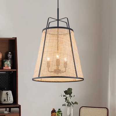Luminaire suspendu conique tissé 3 lumières Airy