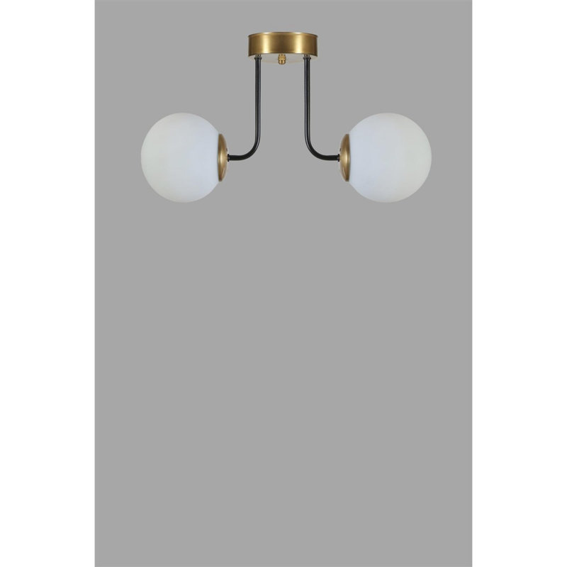 Chandle Flush Mount, Gold/White