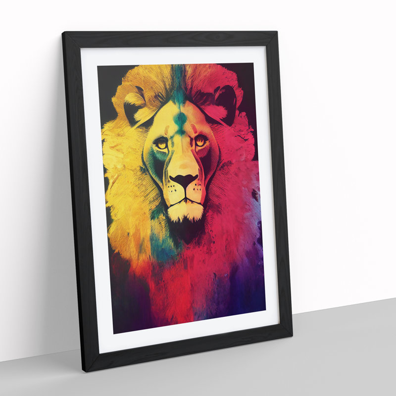 Colours Of The Lion - Framed Print, Black, 64cm H x 46cm W x 2cm D