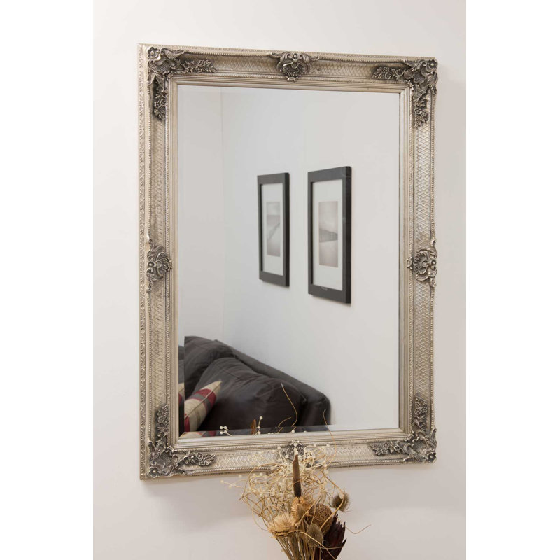 Franconville Wood Flat Wall Mirror, Silver