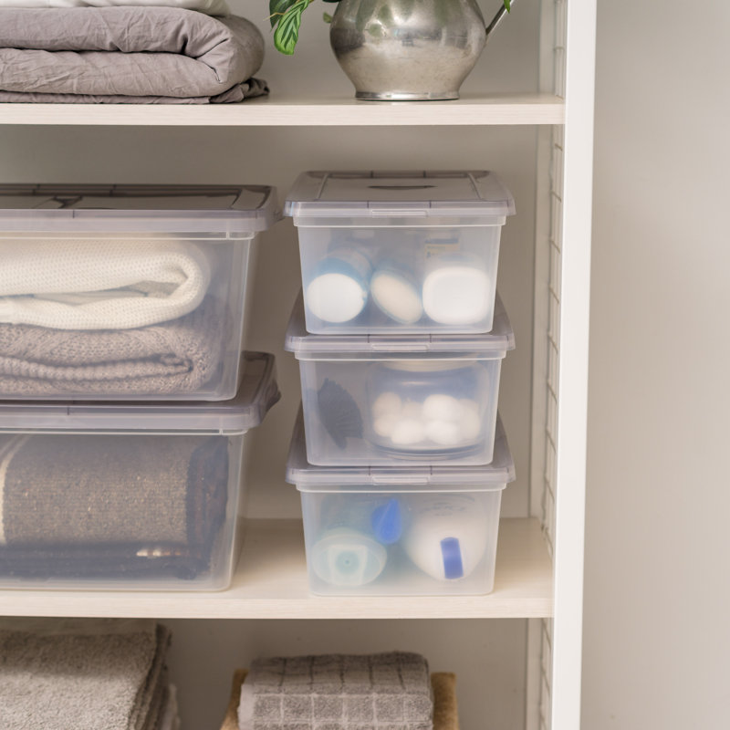 ClearView Stackable 15.8" Lidded Gray Storage Box