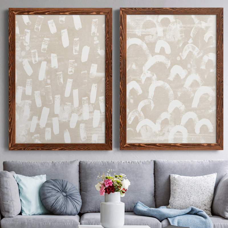 Earth Earth I - ensemble de 2 peintures sur toile encadrées, Cadre en érable, H 24 po x l 36 po x P 1,5 po