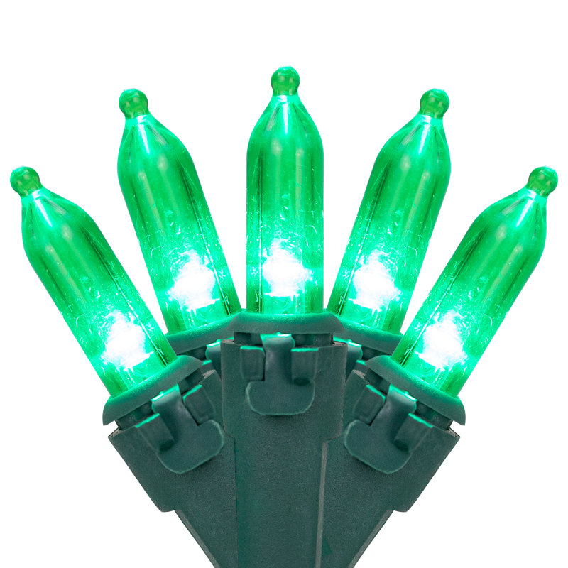 Guirlande de 100 lumières DEL, Vert / vert, 50