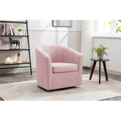 Fauteuil demi-tonneau pivotant en tissu Arleyne
