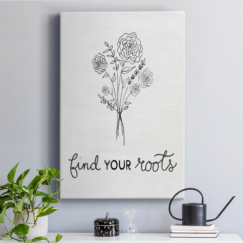 Find Your Roots Sketch - Wrapped Canvas Print