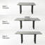 Extendable Dining Table Set for 6, 130-170 cm Extendable Gray Tabletop, Metal U-Shaped Base with Fabric Chairs, Modern Style Table Set for Dining Room Kitchen-917580308