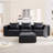 Upholstered Leather L-Shaped Modular Sofa-1080033139