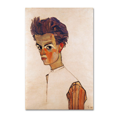 « self portrait avec rayures à rayures », reproduction sur toile tendue