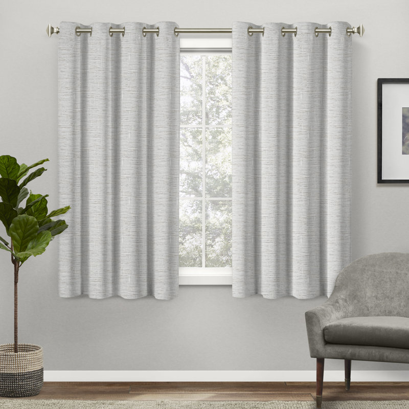Palni Curtain Pair, Silver, 52" W x 108" L