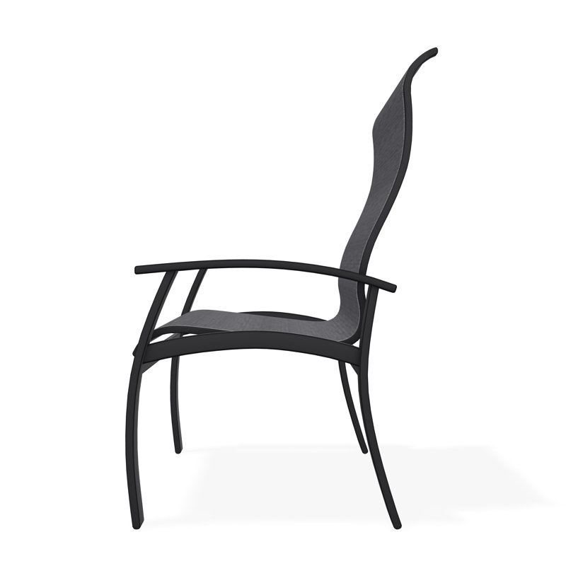Belle Isle Outdoor Dining Armchair, Augustine Pewter, Black