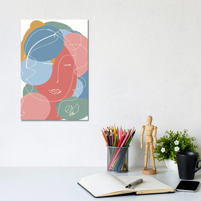 Pastel Abstract Portrait Of A Woman by Emmanuel Signorino - Wrapped Canvas Print