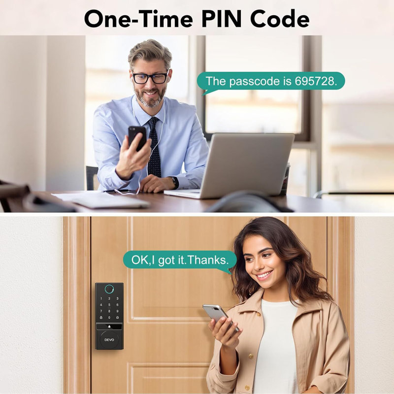 Wi-Fi Smart Lock with Fingerprint Door Lock, Keyless Entry Door Lock Smart Deadbolt, Satin Nickel