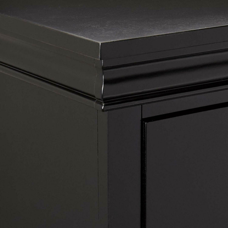 Élégante commode 1 pièce avec tiroirs de couleur noire