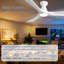 Ventilateur de plafond encastré à 3 pales de 52 pouces avec profil bas et 3 lumières avec télécommande et ventilateur intérieur à intensité variable avec télécommande-750143513-750143514-750143517