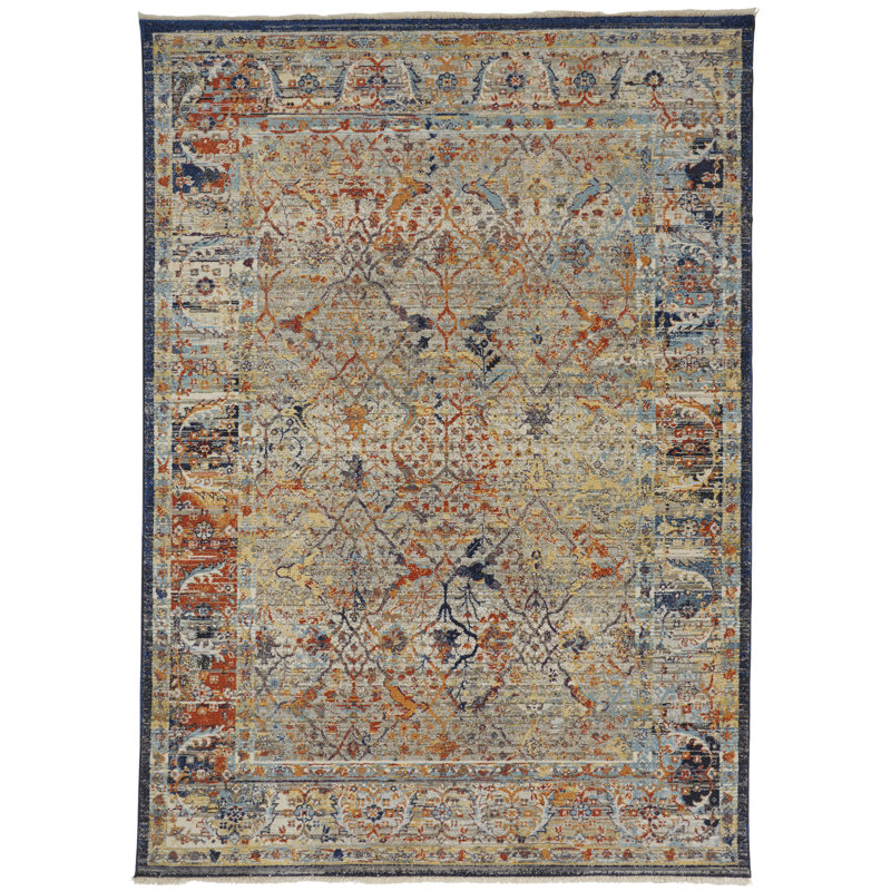 Tapis oriental gris en coton Trinity, Rectangle 3 pi x 5 pi