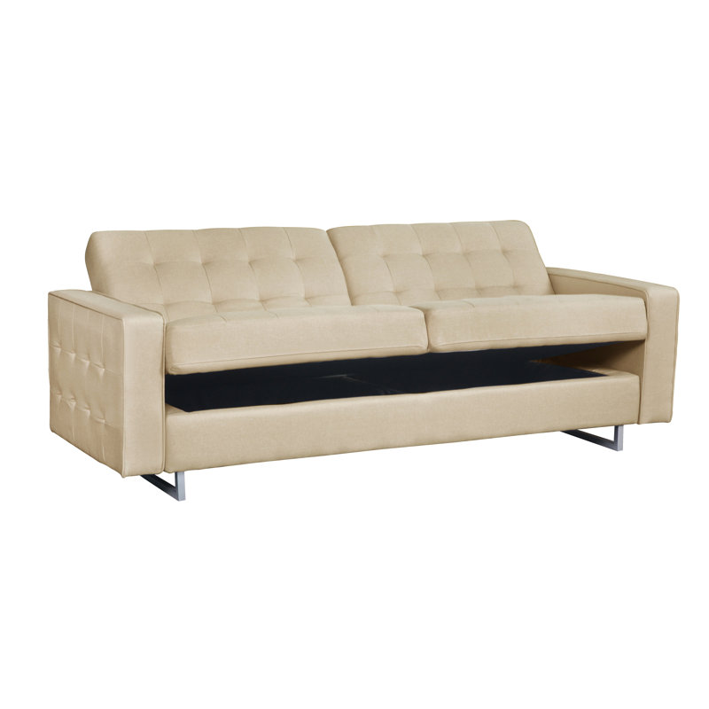 Vickey 87.8'' Upholstered Sleeper, Beige
