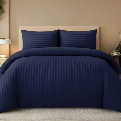 Microfiber Striped Duvet Cover Set