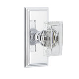 Grandeur Concealed Screw Mechanism Rectangular Knob with Rectangle Rosette
