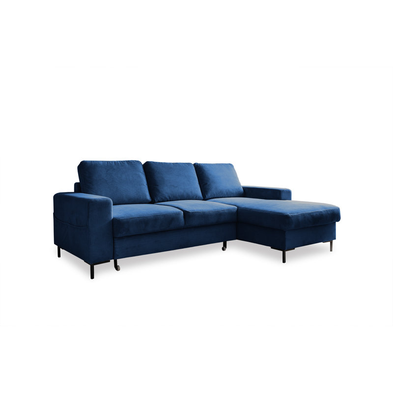 Lofty Lilly 4 seater Corner Sofa Bed, Navy Blue, Right Hand Facing