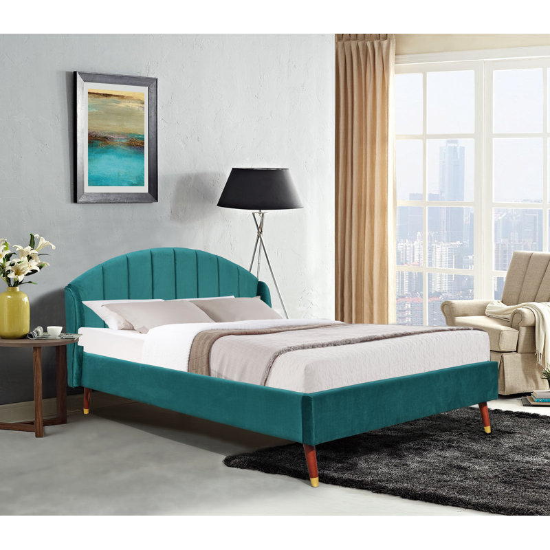 Millersville Upholstered Bed, Double (4'6), Green