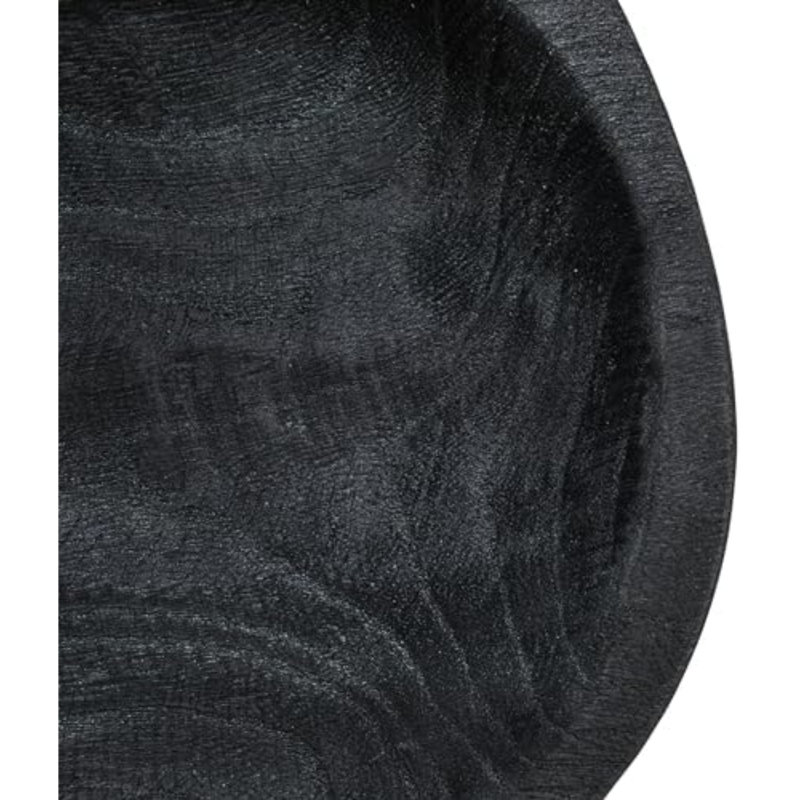 Hand-Carved Paulownia Wood Bowl, Black